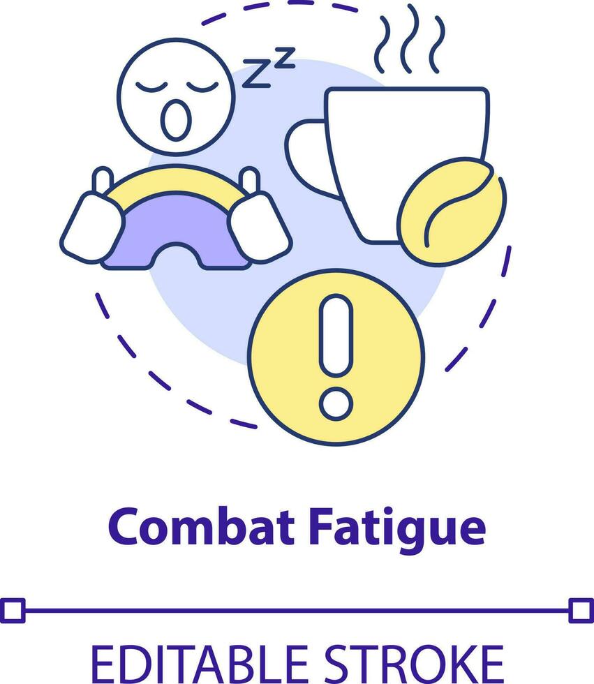 Combat fatigue concept icon. Sleepy driver. Driving safety at night abstract idea thin line illustration. Isolated outline drawing. Editable stroke vector