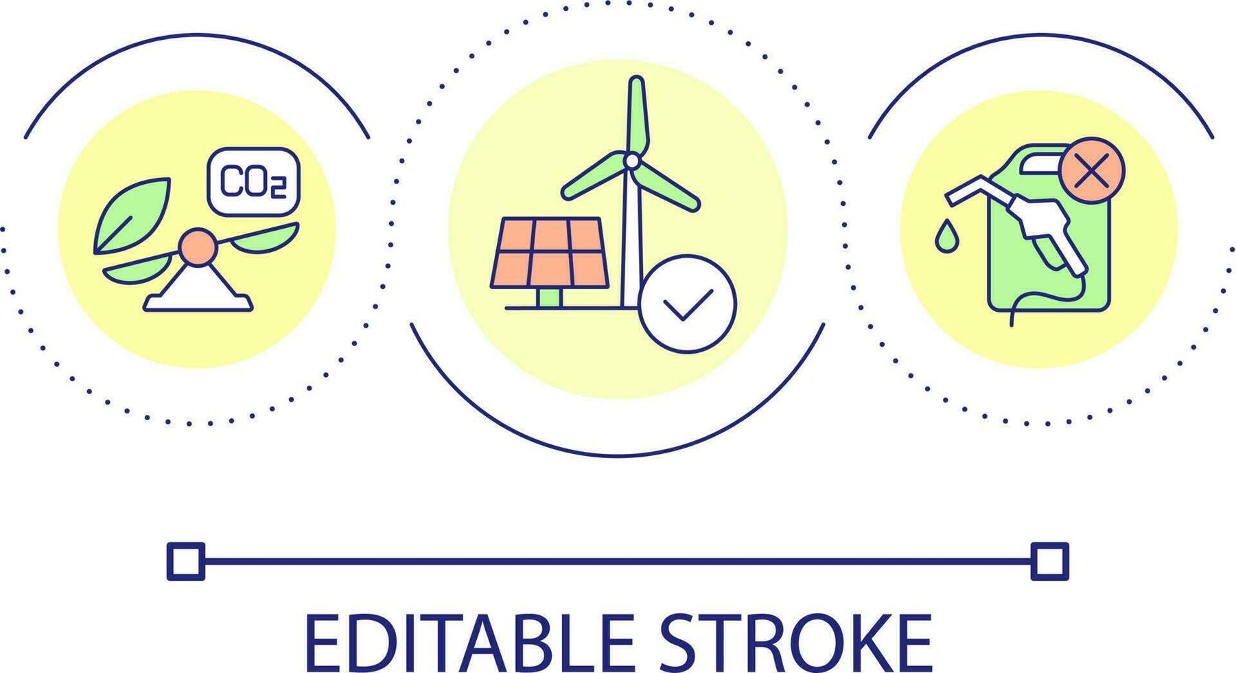 Sustainable energy sources loop concept icon. Clean power generation. Alternative fuel abstract idea thin line illustration. Isolated outline drawing. Editable stroke vector