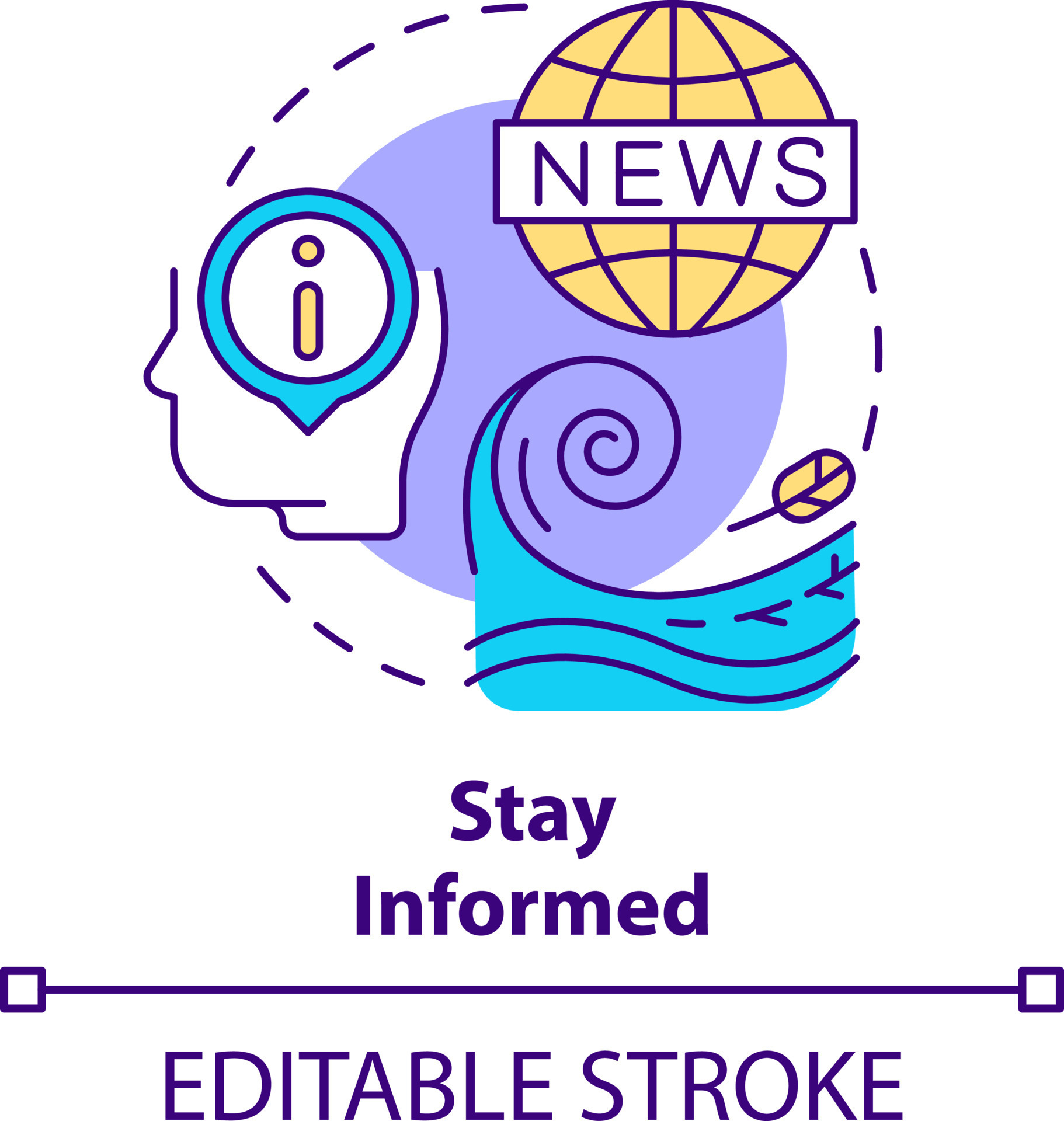 Stay informed concept icon. Disaster preparedness abstract idea thin 