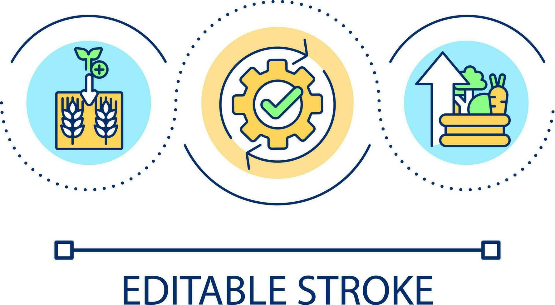 Increase harvest amount loop concept icon. Interplanting method. Farming productivity abstract idea thin line illustration. Isolated outline drawing. Editable stroke vector