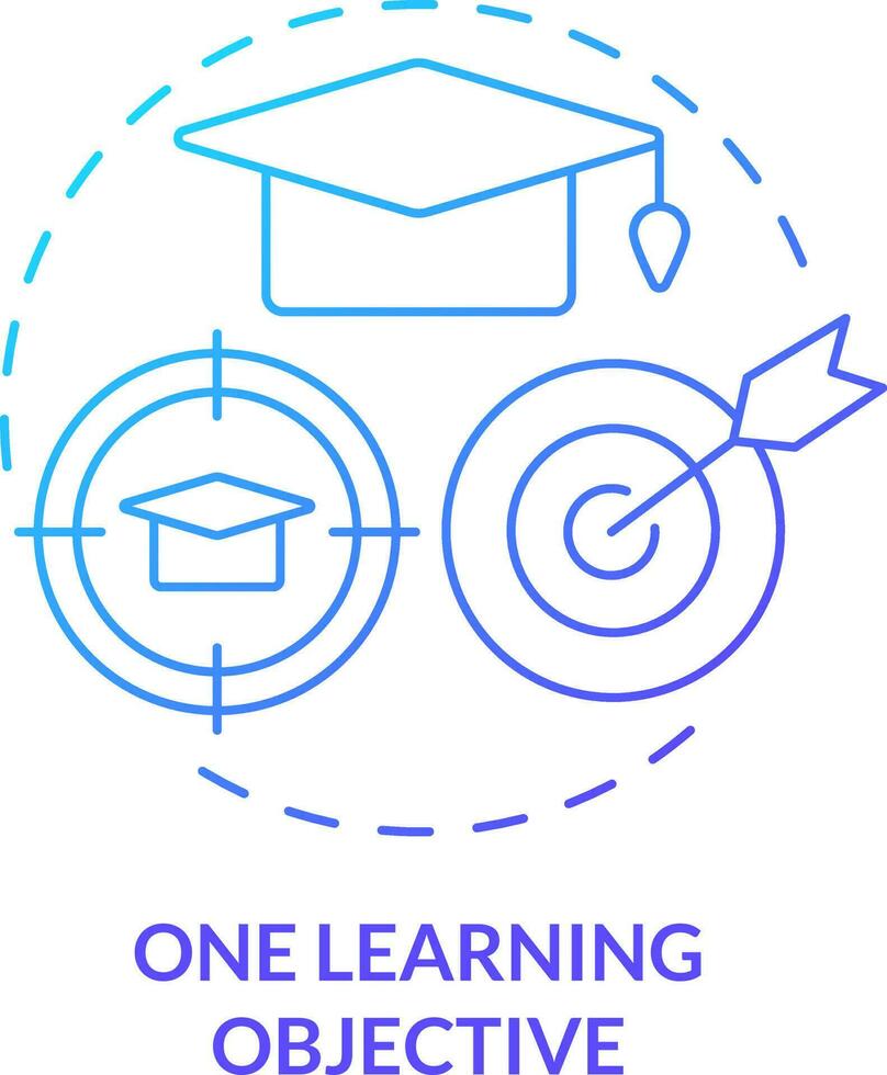 One learning objective blue gradient concept icon. Microtraining aspect abstract idea thin line illustration. Clear goals. Student achievement. Isolated outline drawing vector