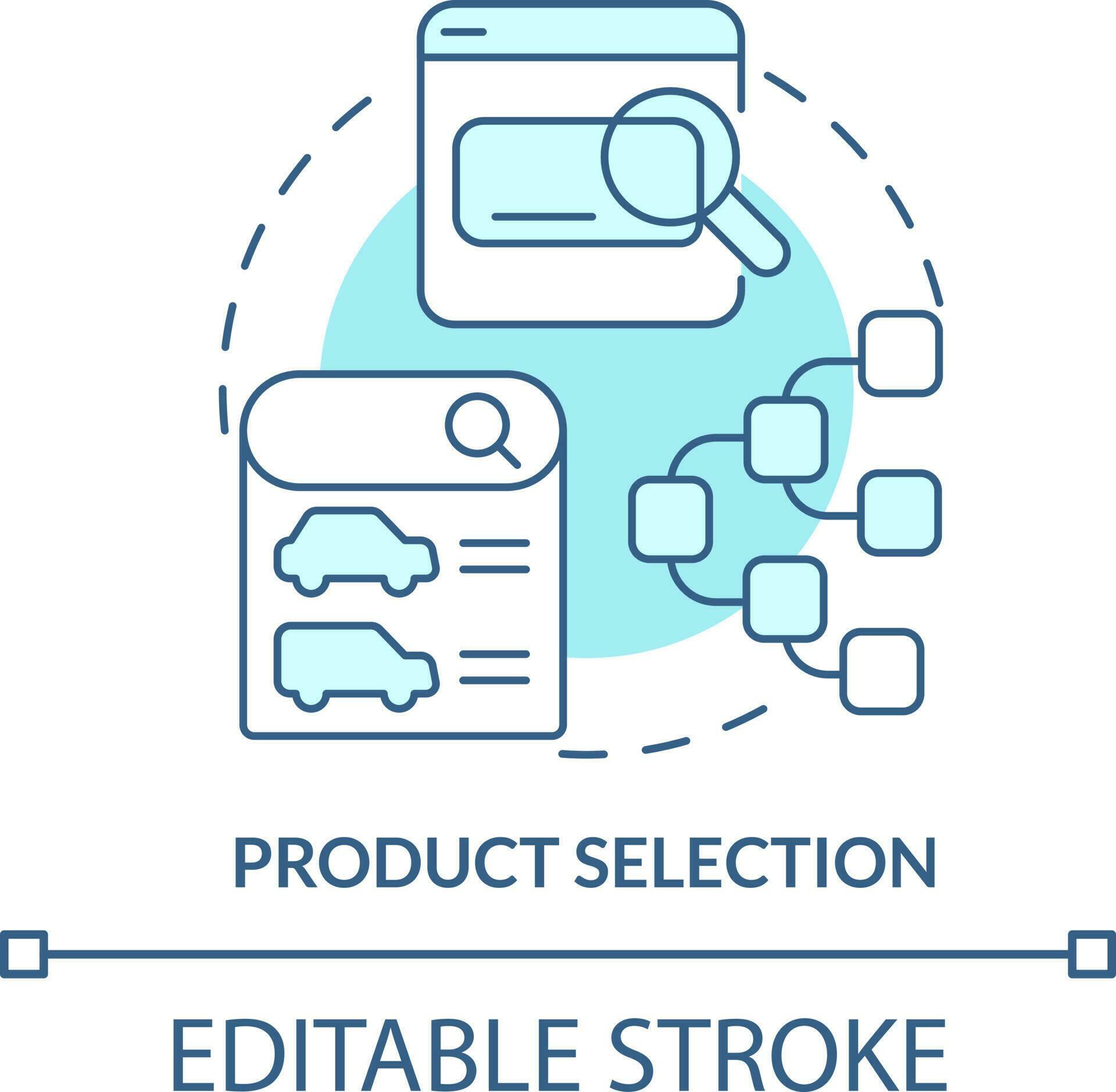 Product selection turquoise concept icon. Customer requirement from ...