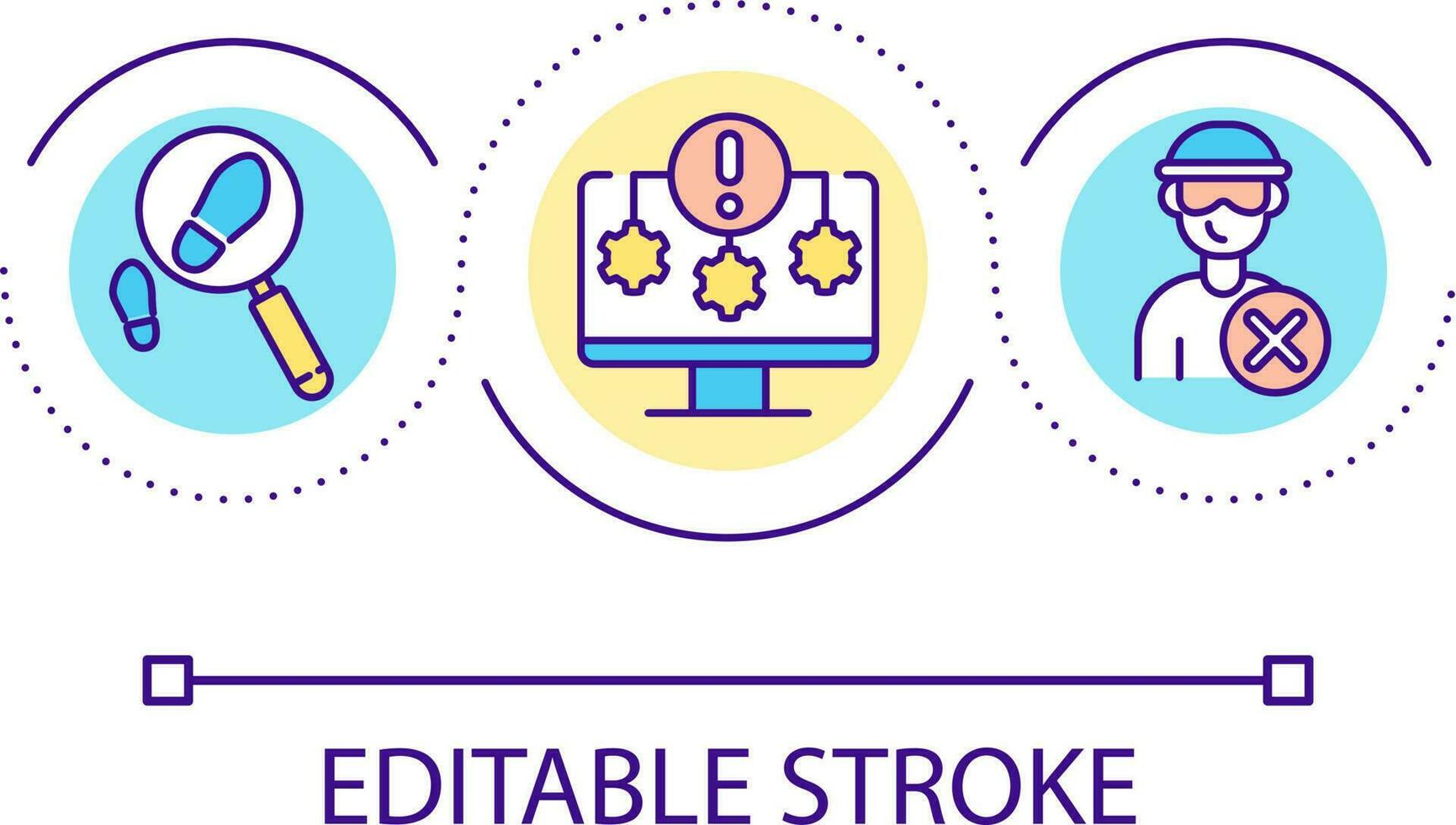 Hacker detection software loop concept icon. Cyber attacks prevention abstract idea thin line illustration. Recognizing hidden spyware. Isolated outline drawing. Editable stroke vector