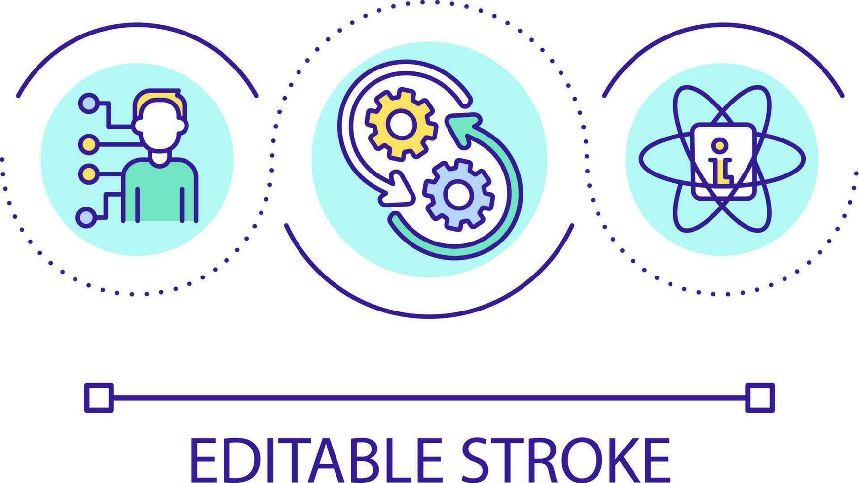 Dynamic user modeling loop concept icon. Analyzing user behavior abstract idea thin line illustration. Digital identity. Database structure. Isolated outline drawing. Editable stroke vector