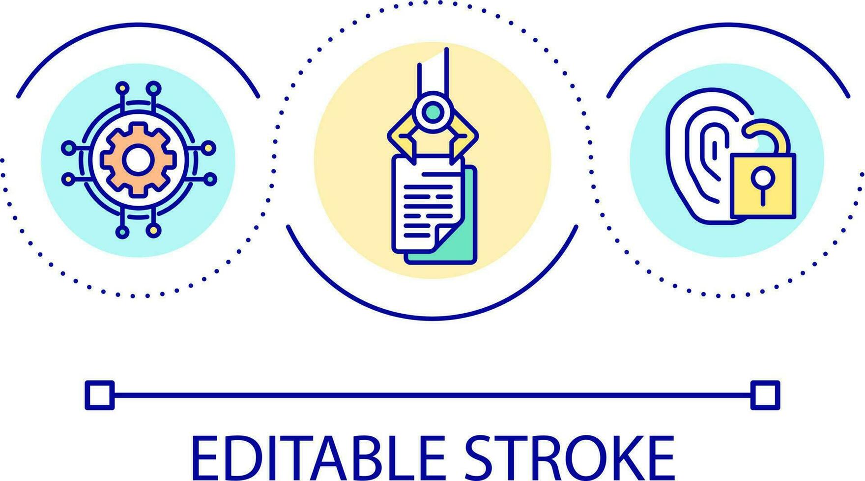 Digital identity management loop concept icon. Access to technology resources abstract idea thin line illustration. Digitizing documents. Isolated outline drawing. Editable stroke vector