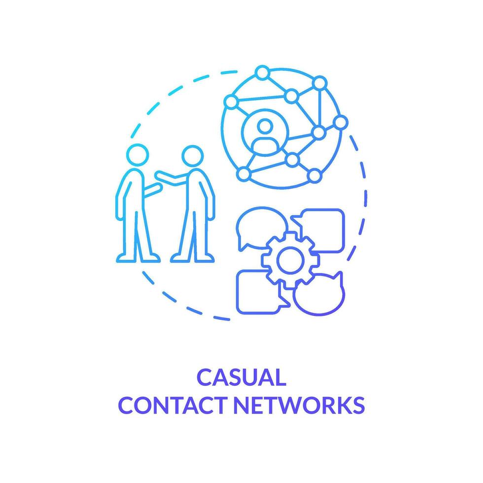 Casual contact networks blue gradient concept icon. Professional relationship. Corporative etiquette abstract idea thin line illustration. Isolated outline drawing vector