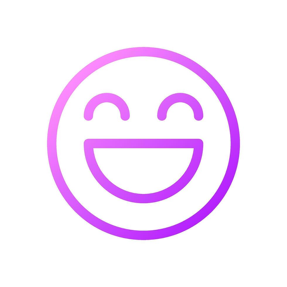 Laughing face pixel perfect gradient linear ui icon. Feelings expression. Online communication. Line color user interface symbol. Modern style pictogram. Vector isolated outline illustration