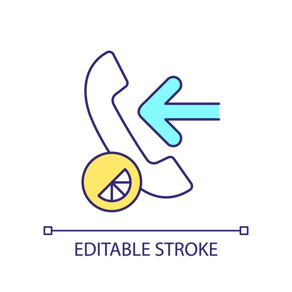 Incoming call RGB color icon. Conversation via telephone. Communication technology usage. Isolated vector illustration. Simple filled line drawing. Editable stroke