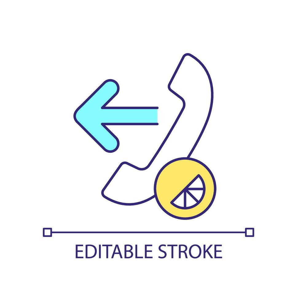Outgoing call RGB color icon. Telecommunication technology for contact. Conversation via telephone. Isolated vector illustration. Simple filled line drawing. Editable stroke