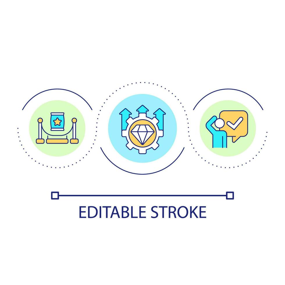 Valuable product offer loop concept icon. Unique proposal for customer. Promotional campaign abstract idea thin line illustration. Isolated outline drawing. Editable stroke vector