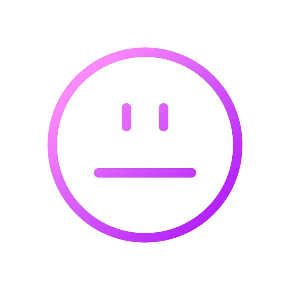 Neutral face pixel perfect gradient linear ui icon. Emotional expression. Indifferent attitude. Line color user interface symbol. Modern style pictogram. Vector isolated outline illustration