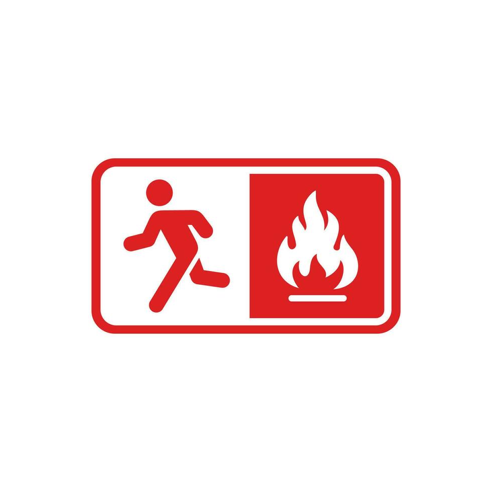 Emergency fire exit symbol icon isolated on white background vector