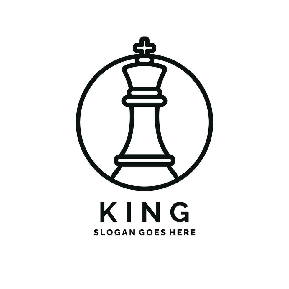 King chess logo design vector illustration