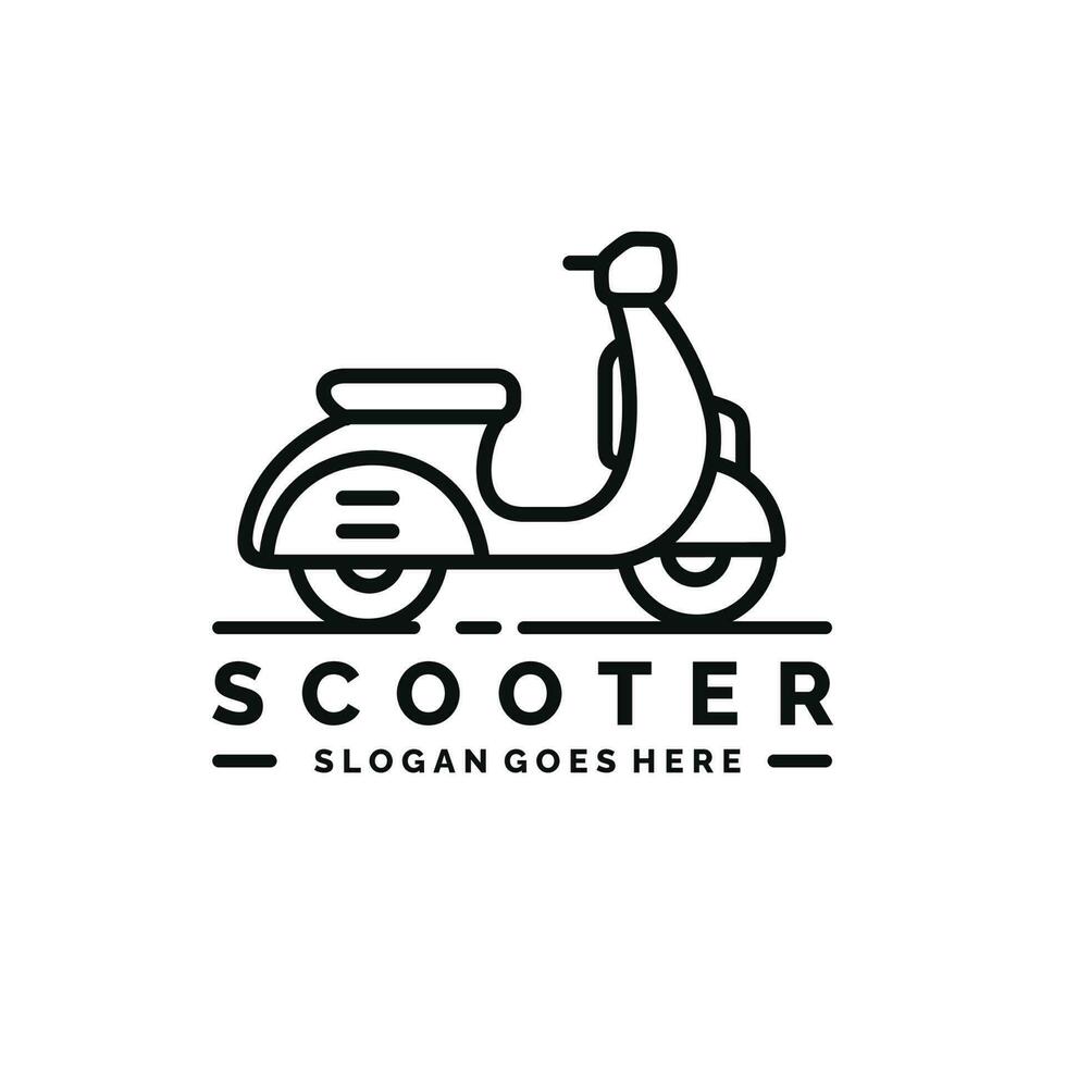 scooter moto logo diseño vector ilustración
