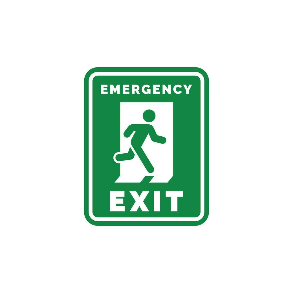 Emergency exit symbol icon isolated on white background vector