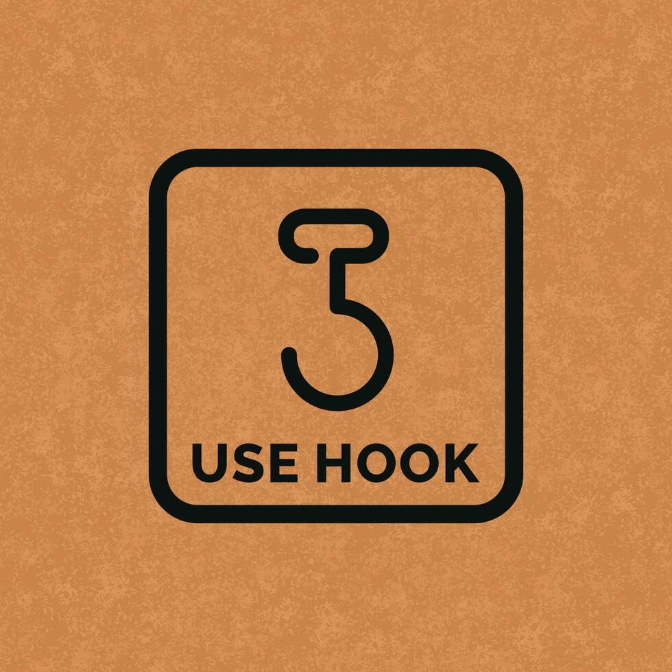 Use hooks packaging mark icon symbol vector