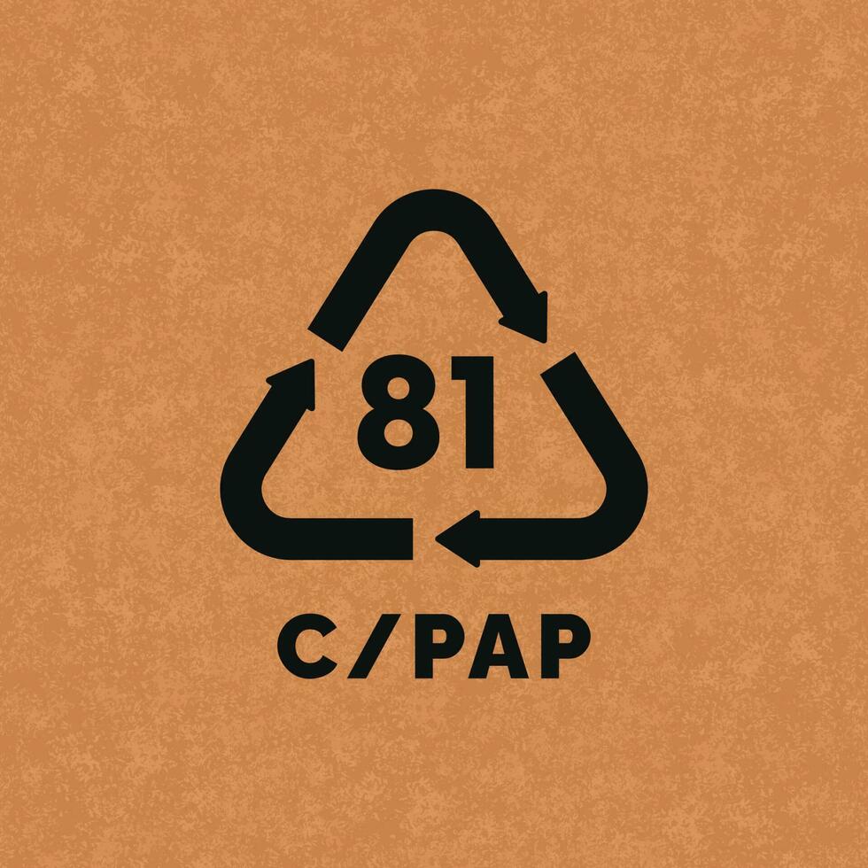C PAP 81 plastic recycle symbol icon vector