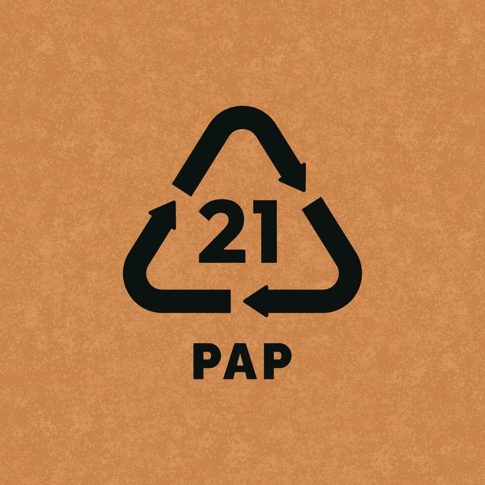 papilla 21 el plastico reciclar símbolo icono vector