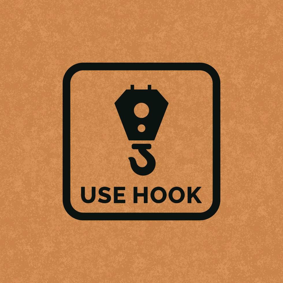 Use hooks packaging mark icon symbol vector