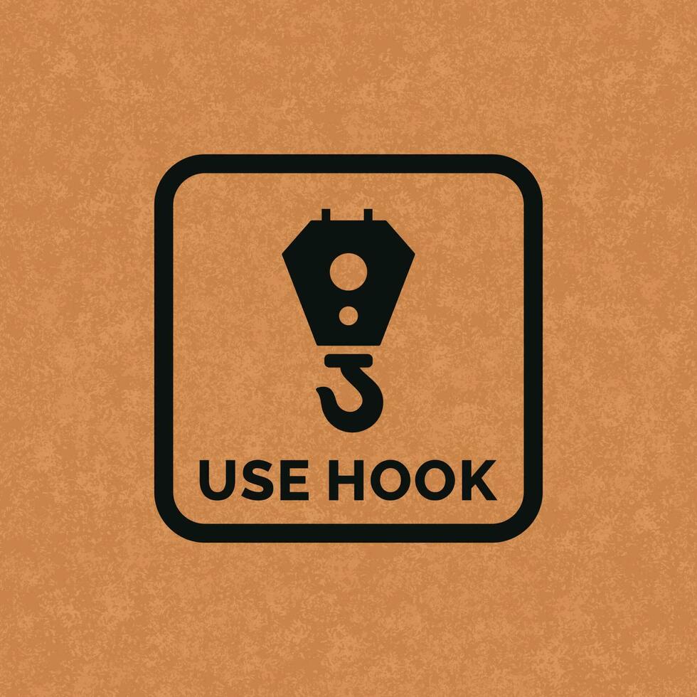 Use hooks packaging mark icon symbol vector