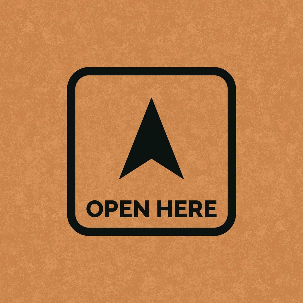 Open here packaging mark icon symbol vector