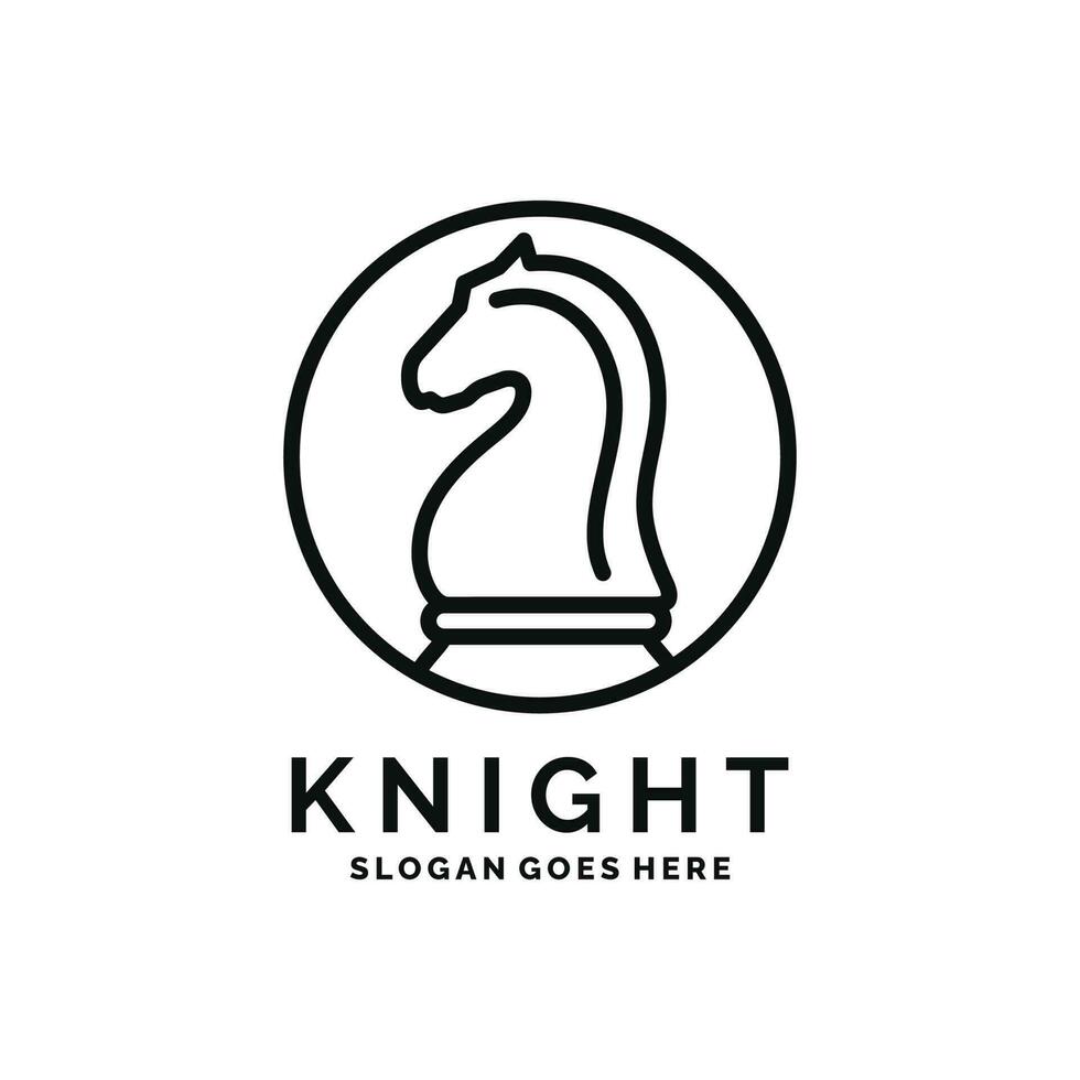 Knight chess logo design vector illustration