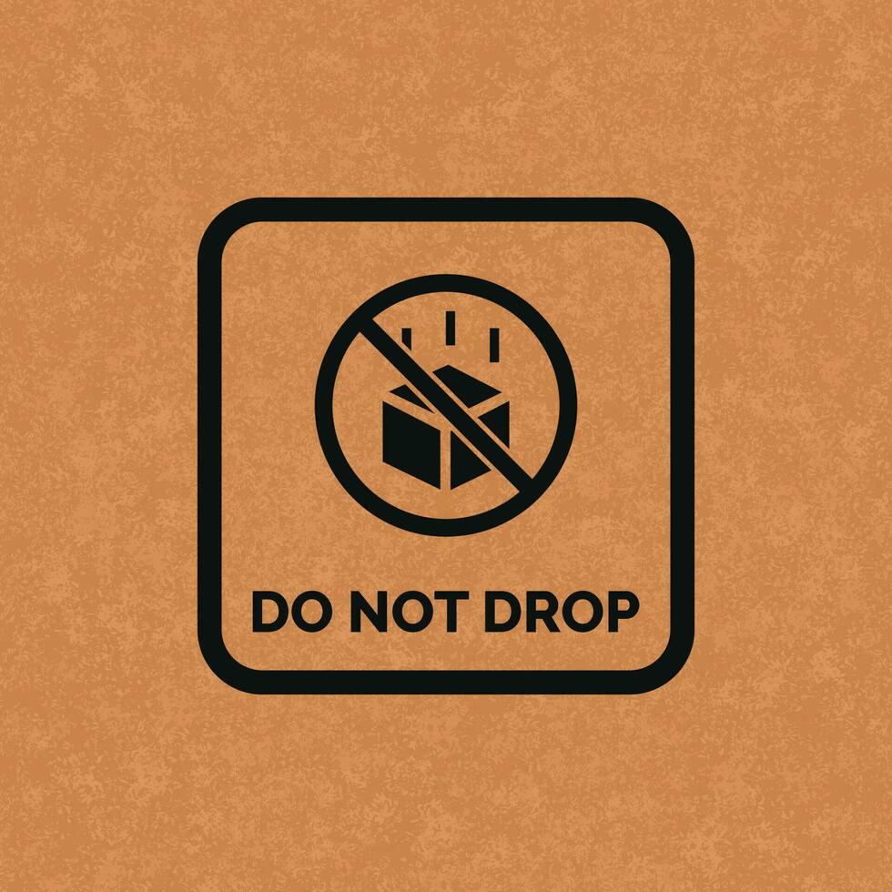 Do not drop packaging mark icon symbol vector