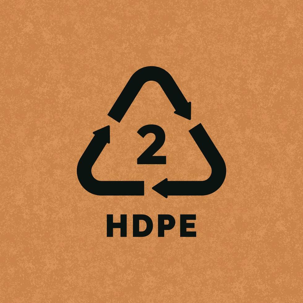 HDPE 2 plastic recycle symbol icon vector