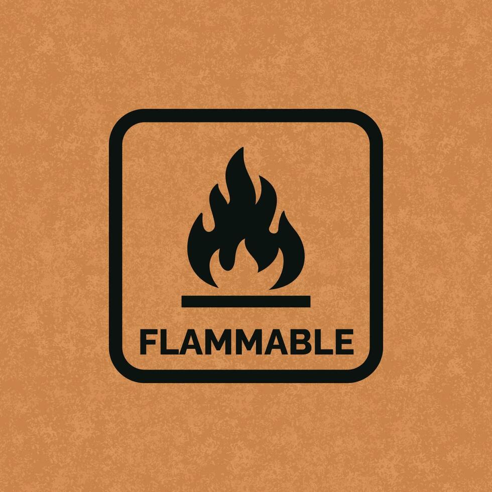 Flammable packaging mark icon symbol vector