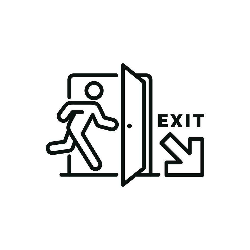 Emergency exit symbol icon isolated on white background vector