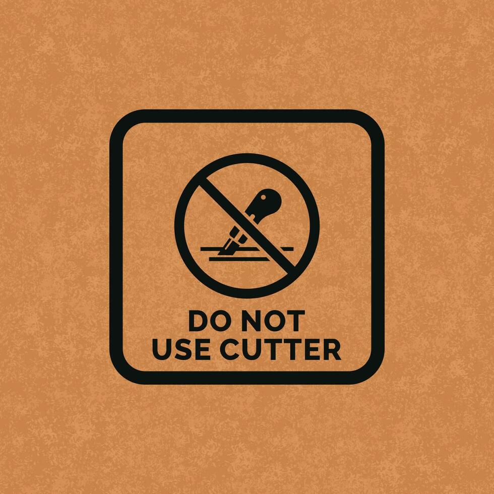 Do not use cutter packaging mark icon symbol vector