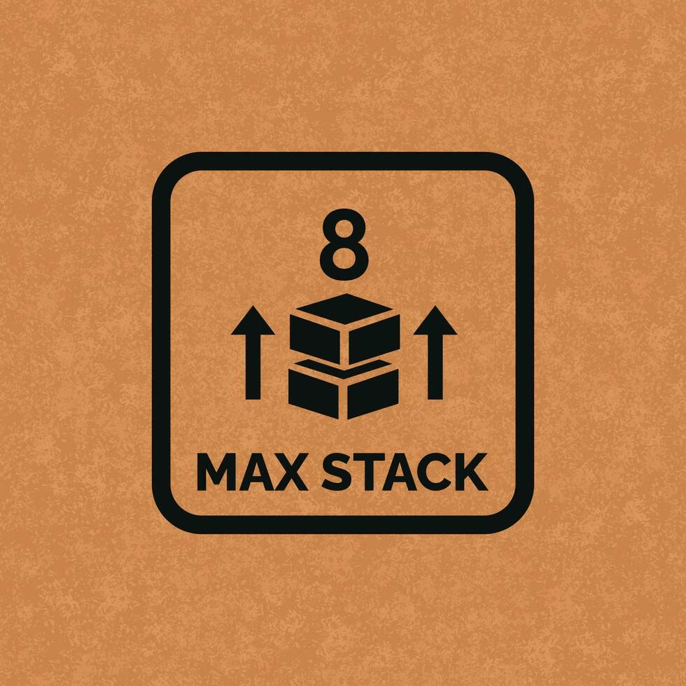 Max stack packaging mark icon symbol vector