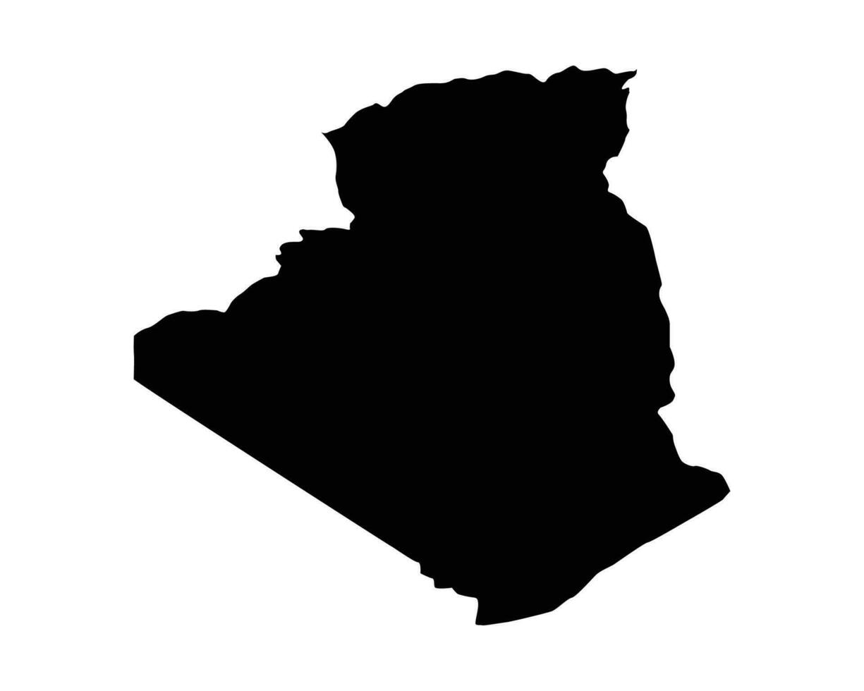 Silhouette map of Algeria vector
