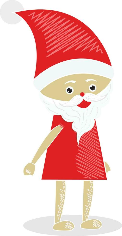 Doodle style cartoon Character of Santa Claus. vector