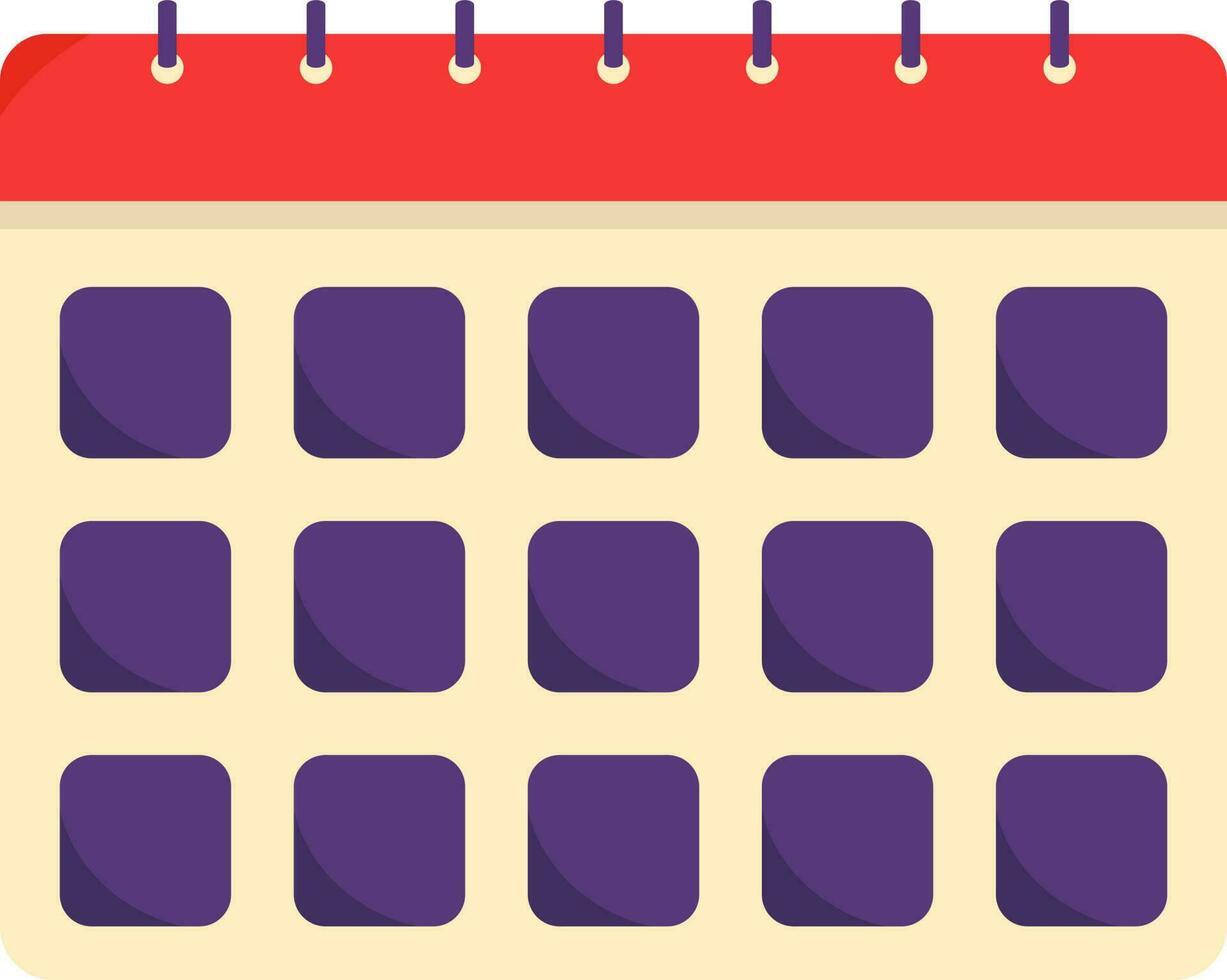 Tricolor Calendar Icon In Flat Style. vector