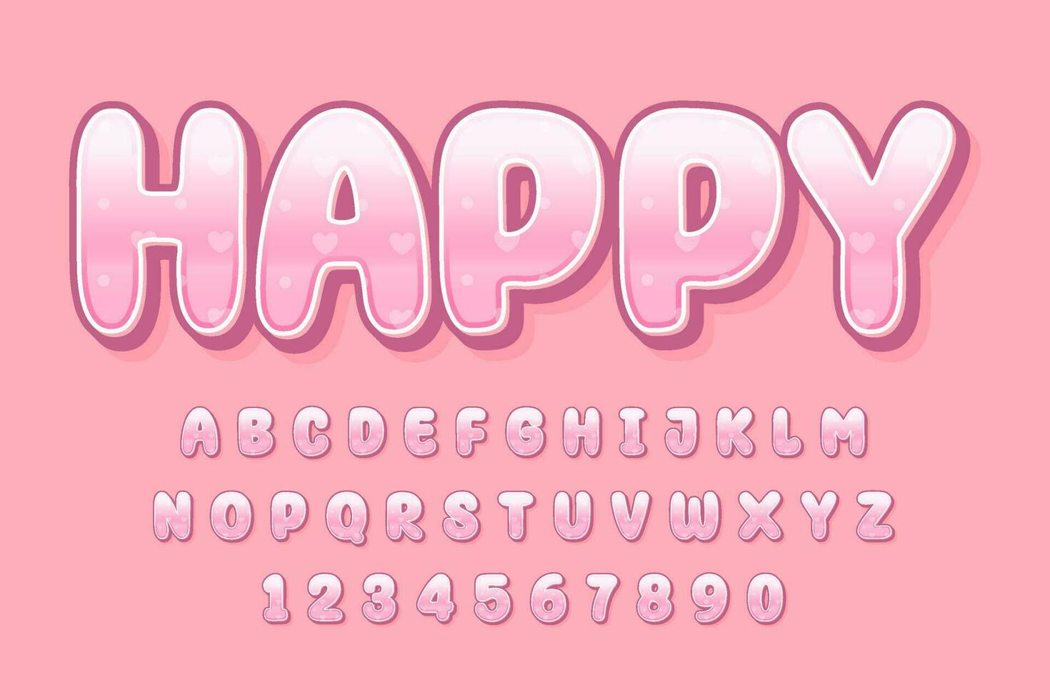 decorative happy editable text effect vector design