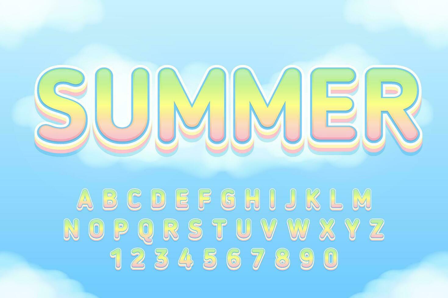 decorative editable summer text effect vector design