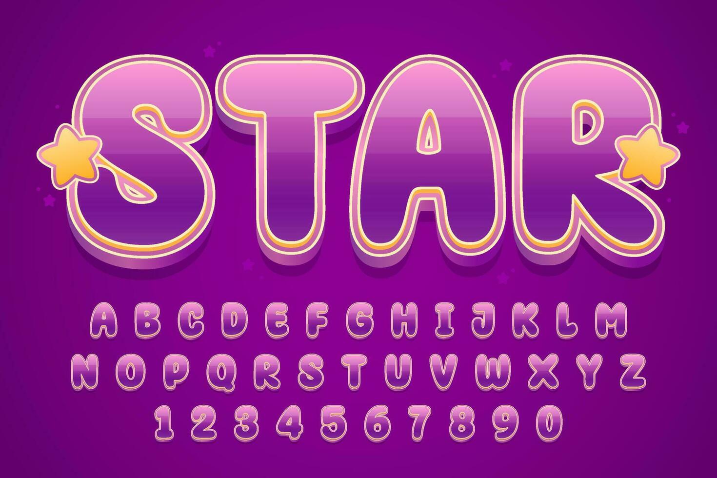 decorative star editable text effect vector design