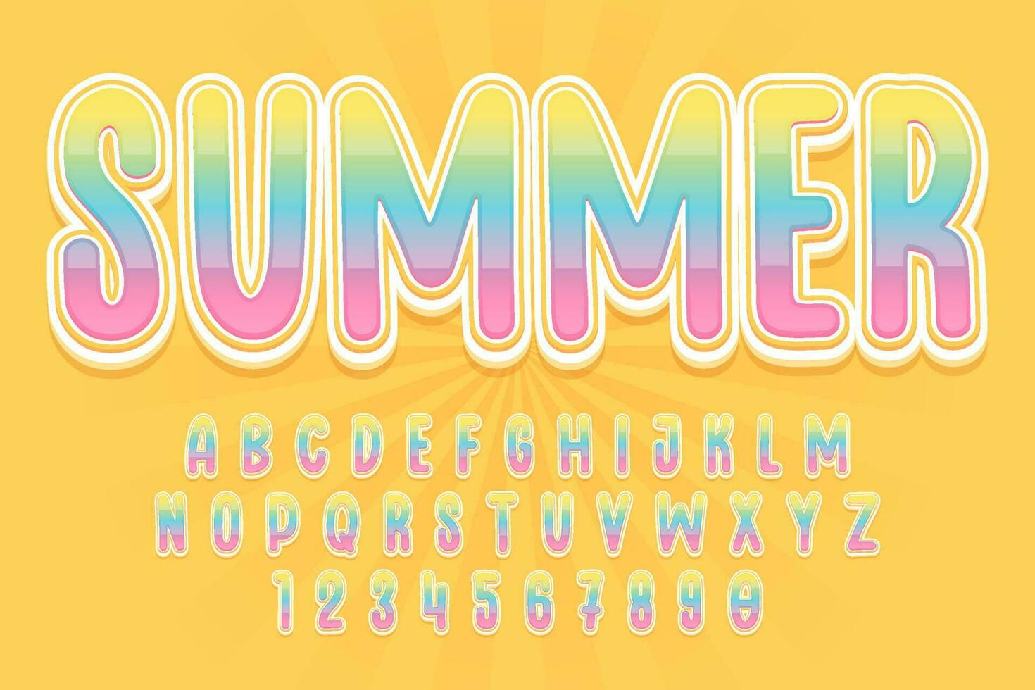decorative editable summer text effect vector design