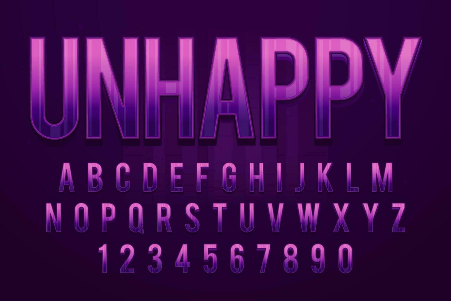 decorative editable unhappy text effect vector design