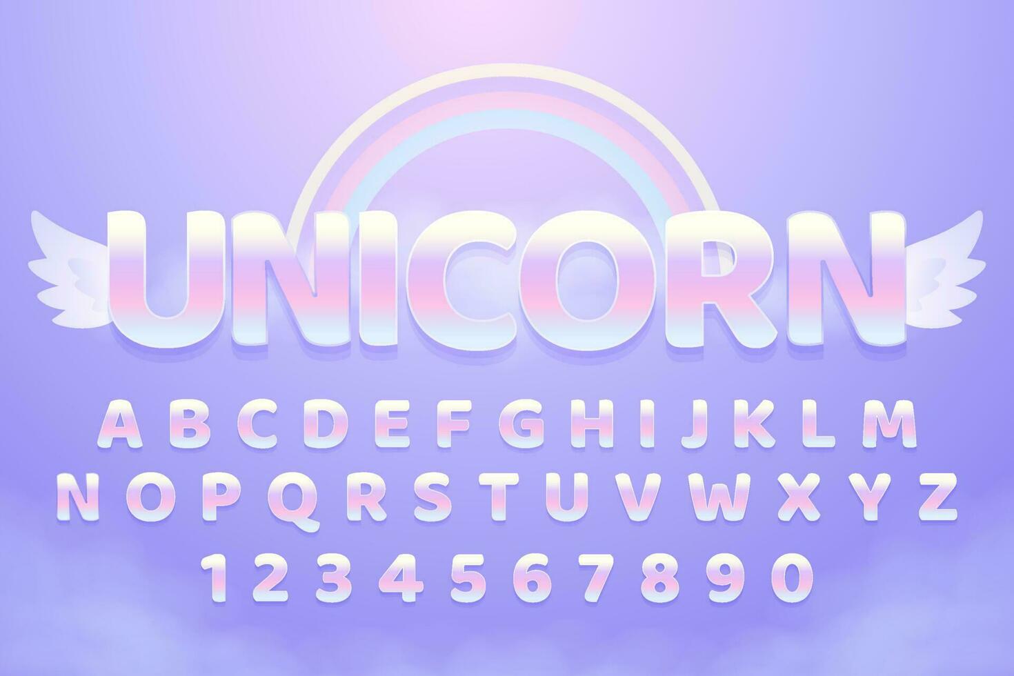 decorative unicorn editable text effect vector design