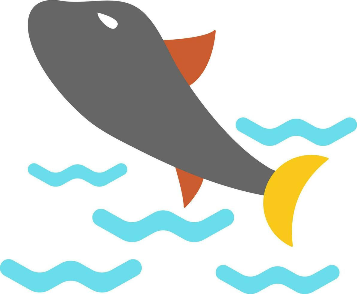 Cute gray fish on white background. vector