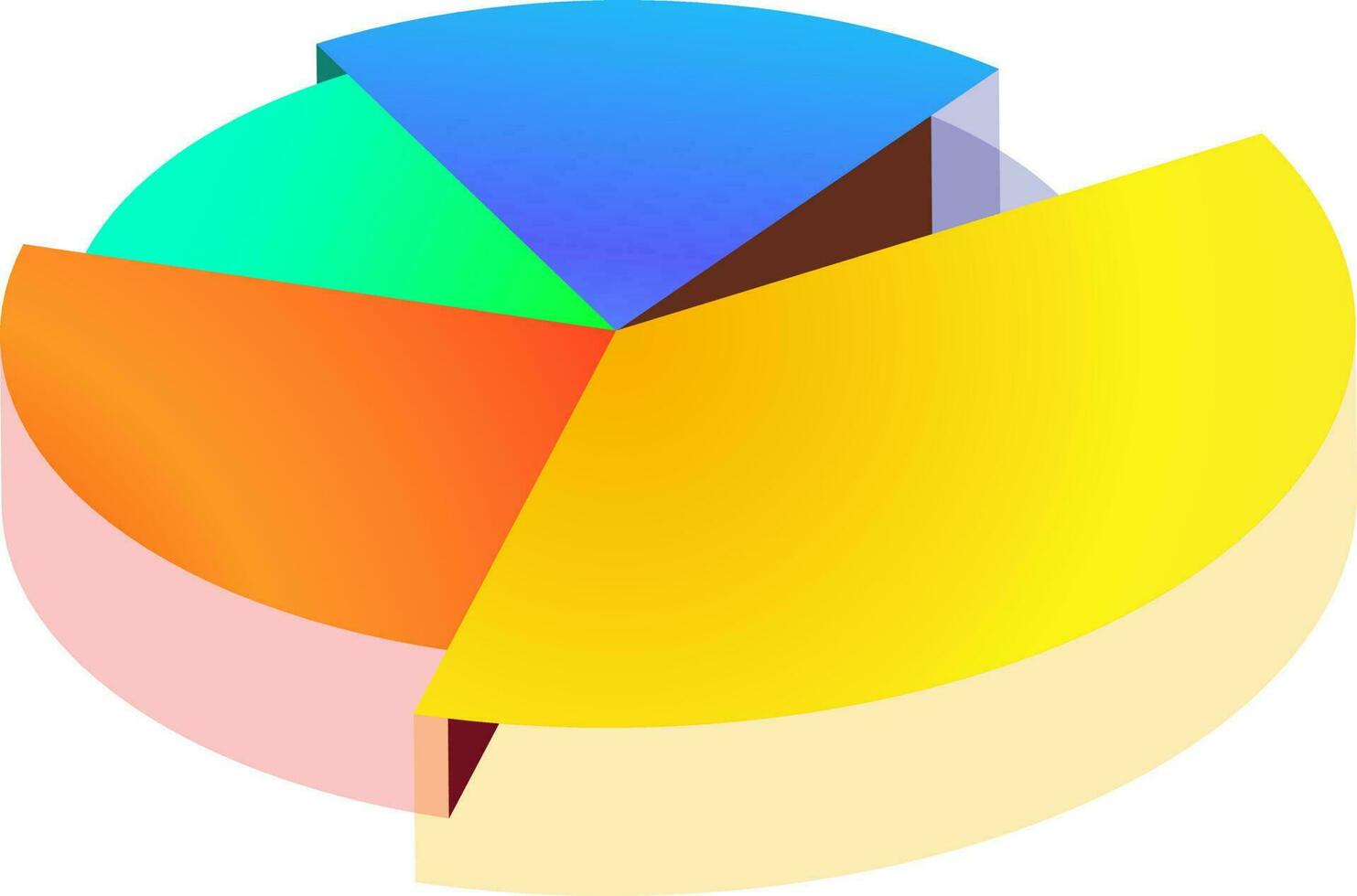 Colorful 3D pie chart isometric icon. vector