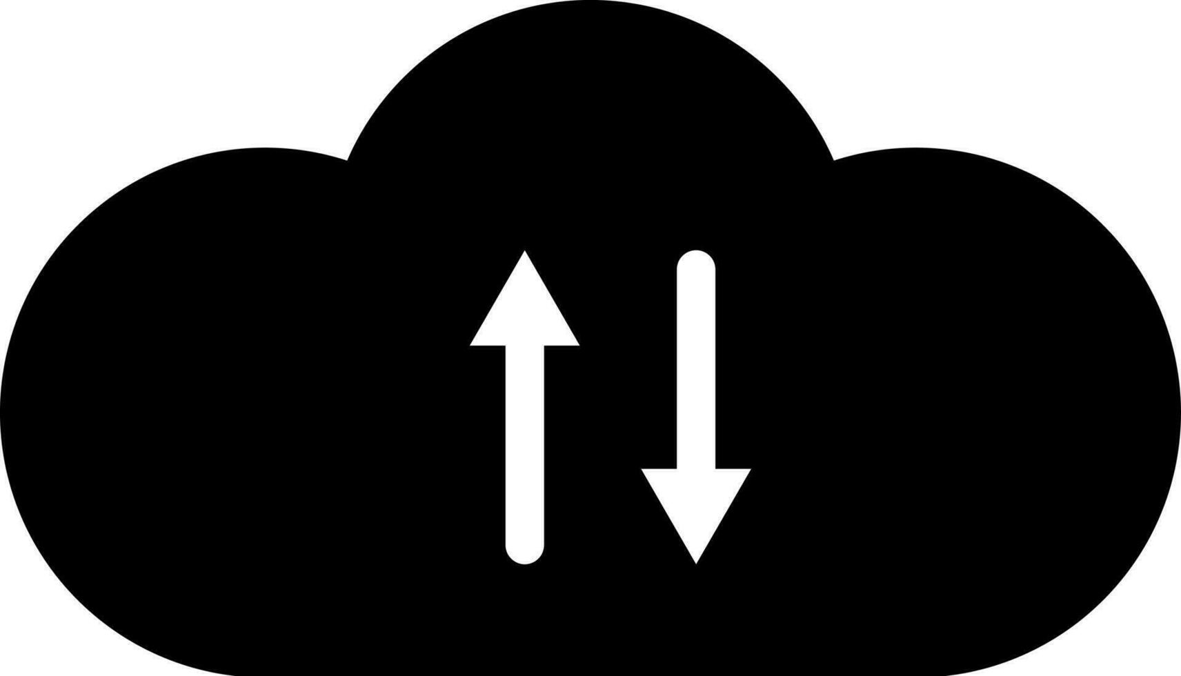 nube datos transferir glifo icono. vector