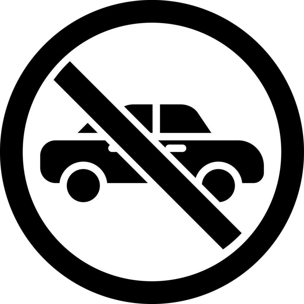No Parking board icon in glyph style. vector