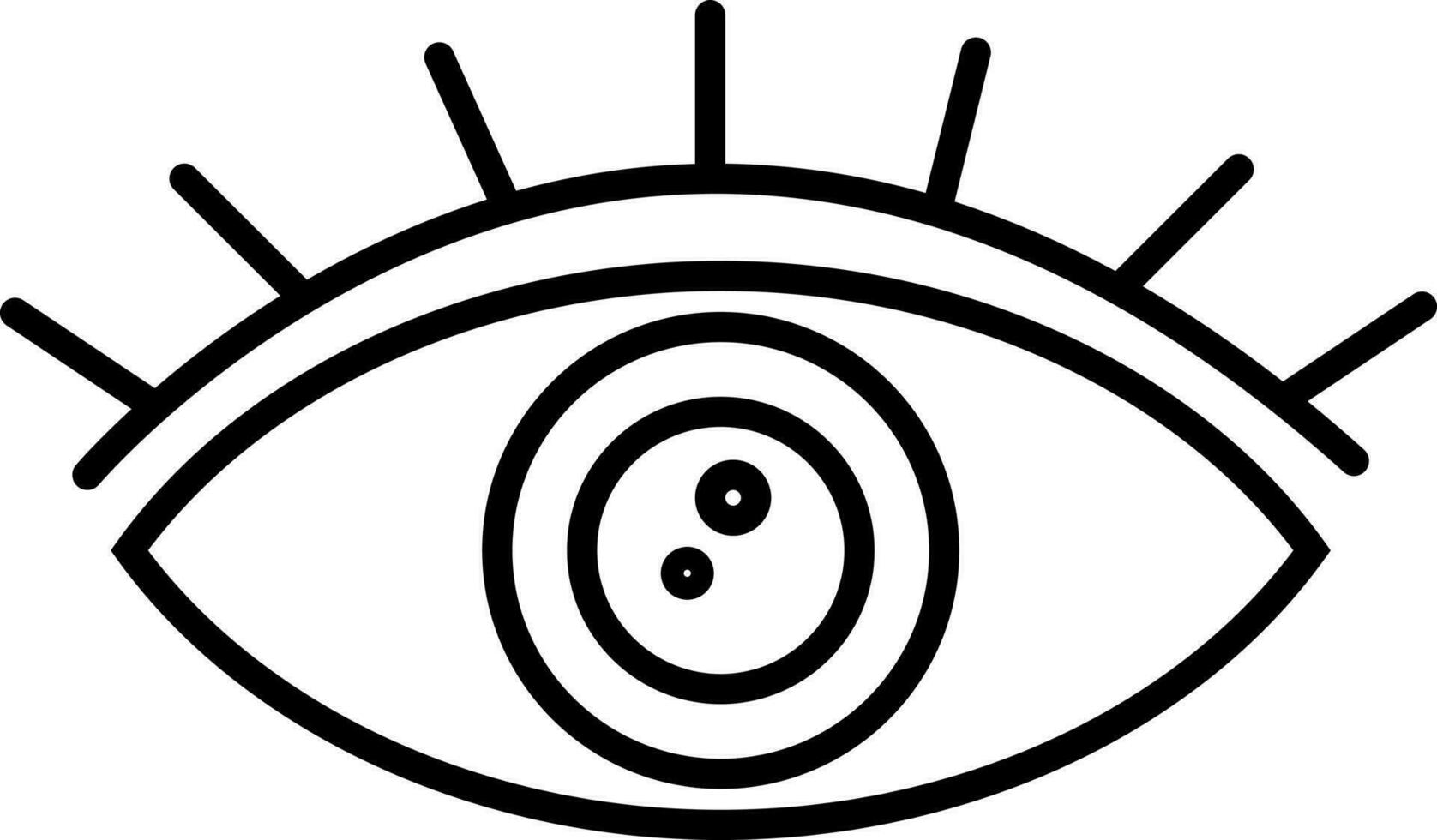 Black line art eye symbol or security icon. vector