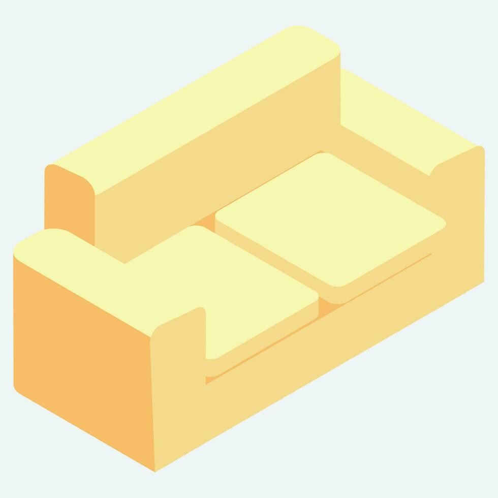 Flat illustration of sofa element in isometric style. vector
