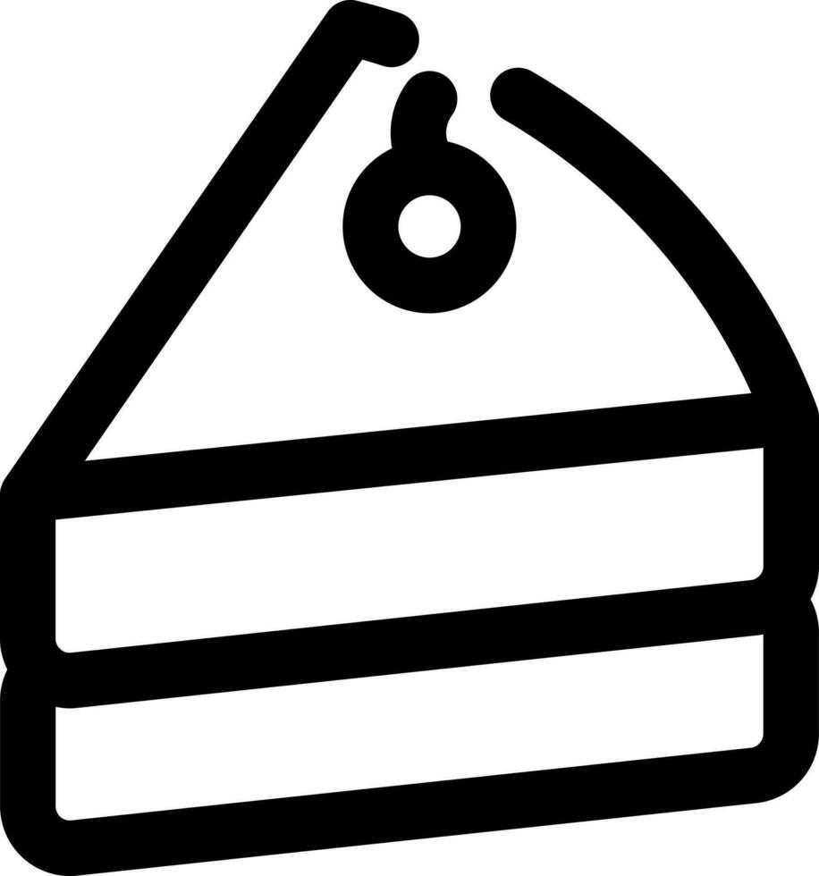 Pastry or cake piece icon in black line art. vector