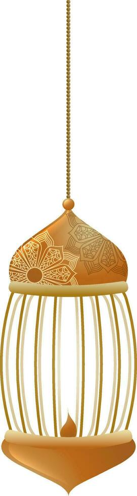 Realistic pattern lantern illustration on white background for Islamic festival element. vector
