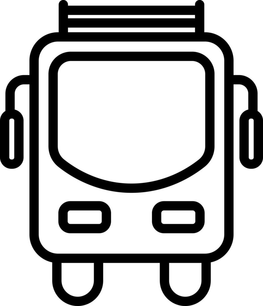 Black line art illustration of bus icon. vector